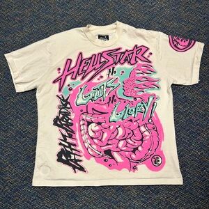 Hellstar No Guts No Glory T-Shirt 'White/Pink'